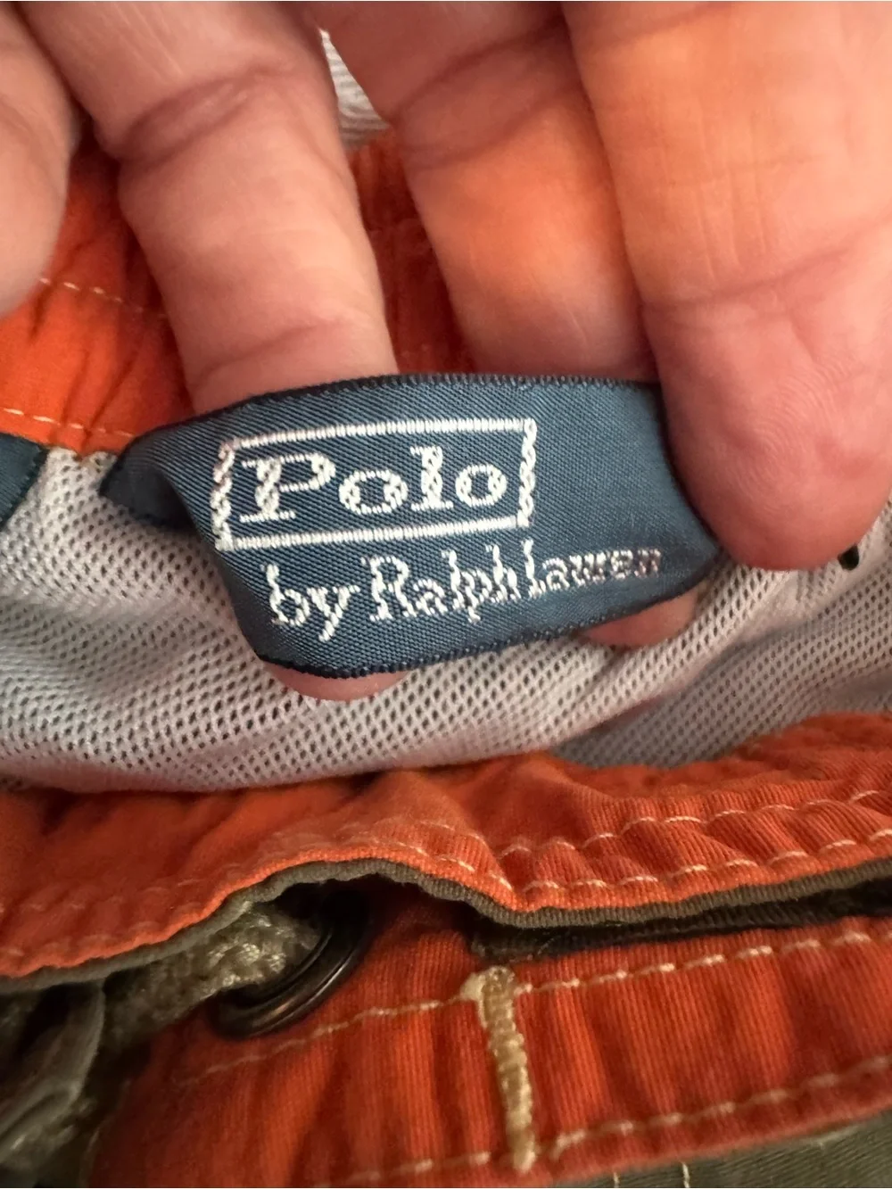 Polo Ralph Lauren Olive Swim Shorts with Orange Accent